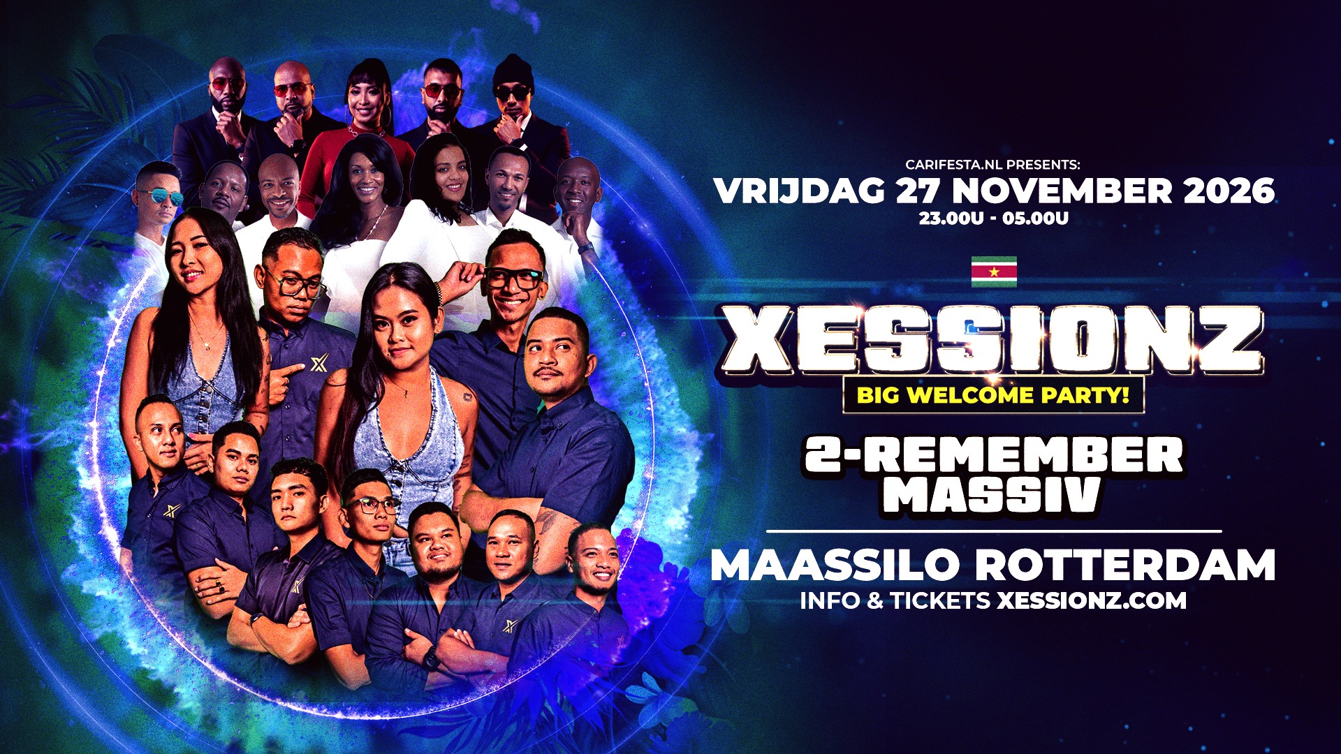 De artiesten van de Xessionz Welcome Party